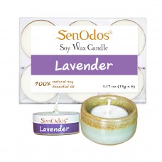 Tealight Set  Lavender Soy Candles + Candle Holder Set